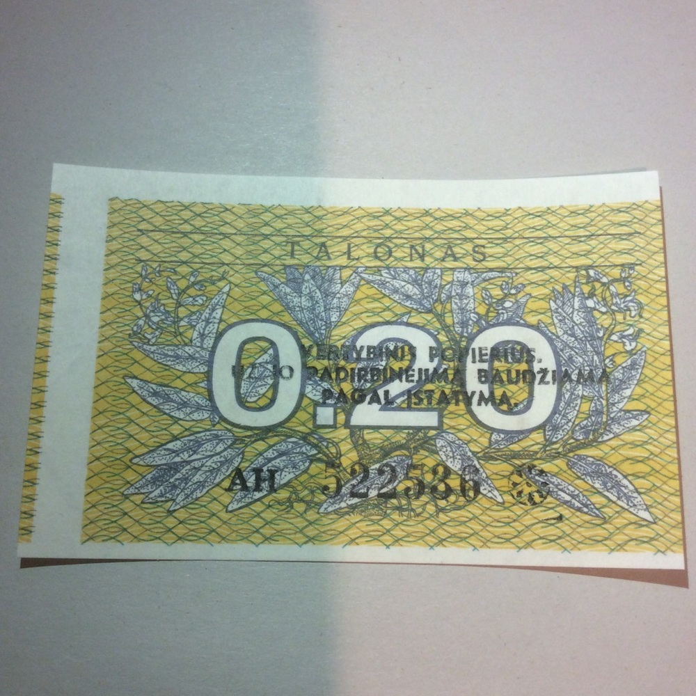 Misaligned Cutting Error Lithuania Talonas Note